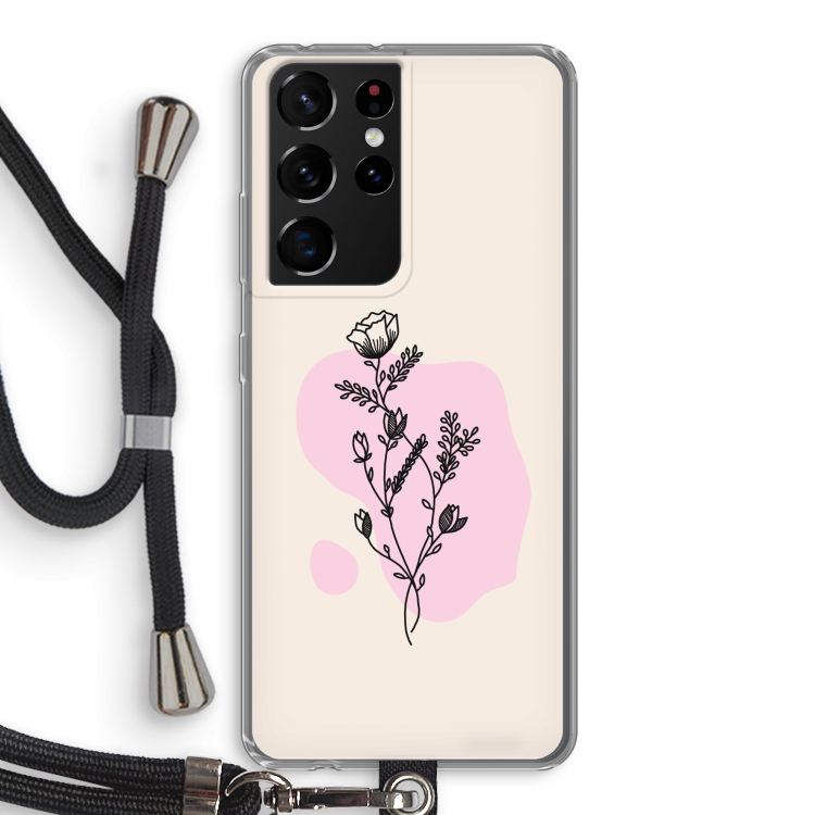 Roses are red: Samsung Galaxy S21 Ultra Transparant Hoesje met koord