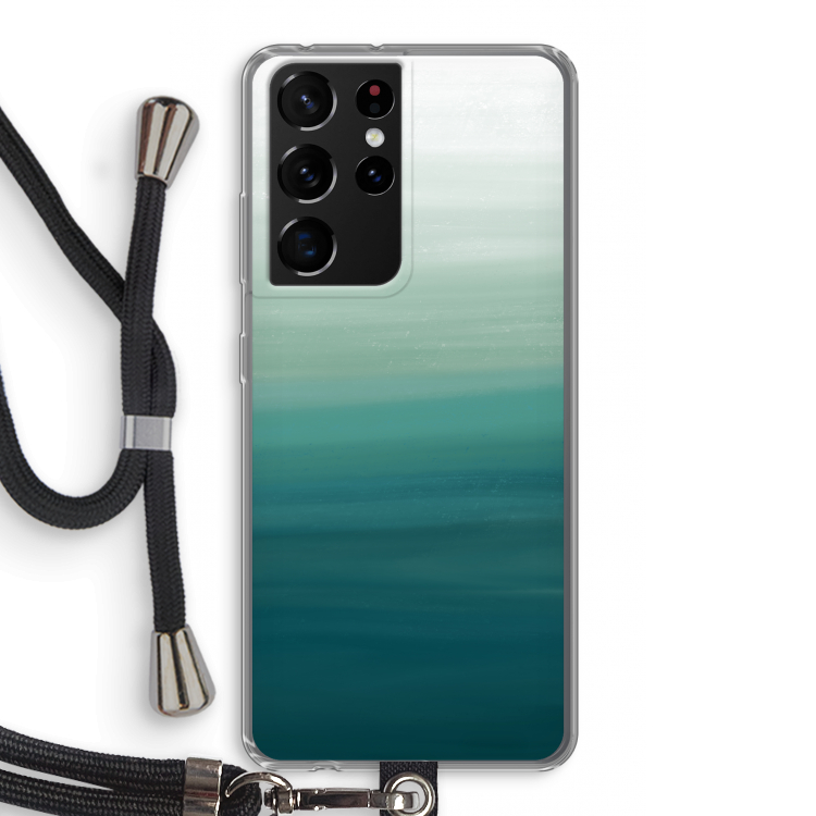 Ocean: Samsung Galaxy S21 Ultra Transparant Hoesje met koord