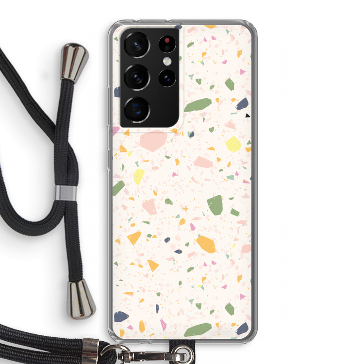 Terrazzo N°21: Samsung Galaxy S21 Ultra Transparant Hoesje met koord