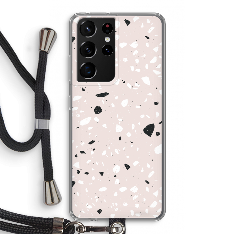 Terrazzo N°20: Samsung Galaxy S21 Ultra Transparant Hoesje met koord