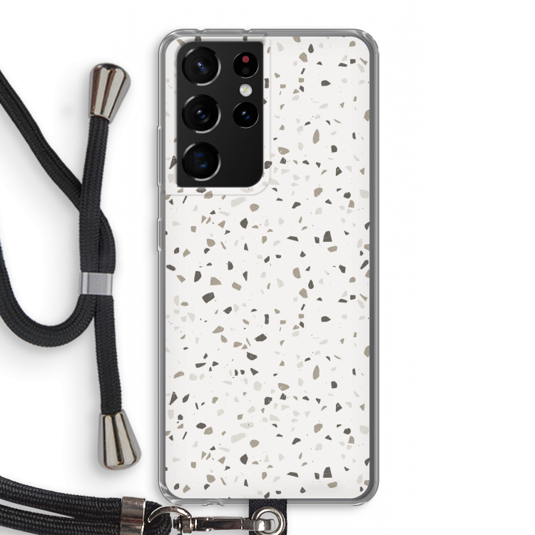 Terrazzo N°14: Samsung Galaxy S21 Ultra Transparant Hoesje met koord