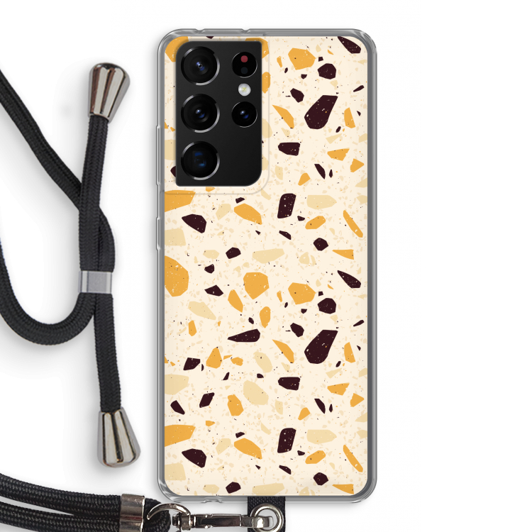Terrazzo N°13: Samsung Galaxy S21 Ultra Transparant Hoesje met koord