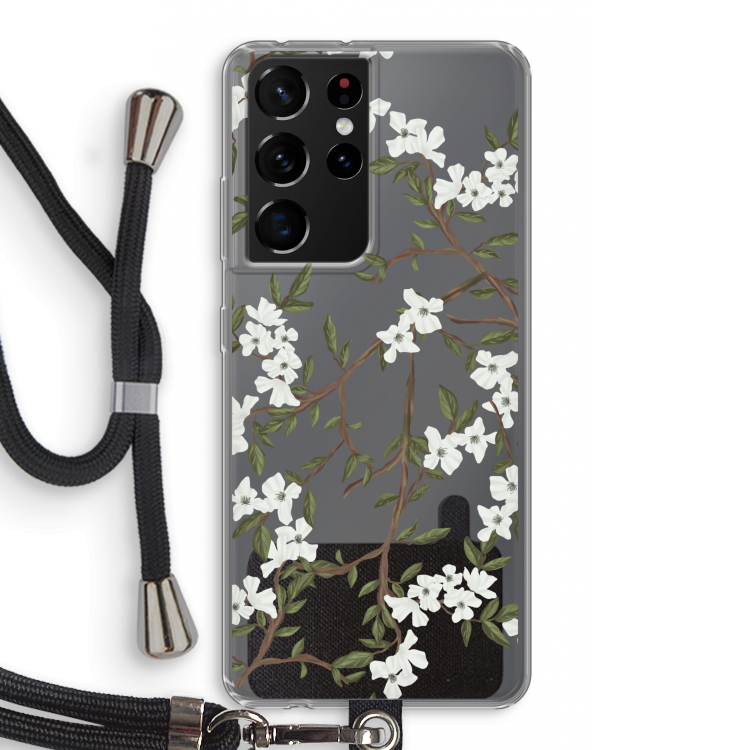 Blossoming spring: Samsung Galaxy S21 Ultra Transparant Hoesje met koord