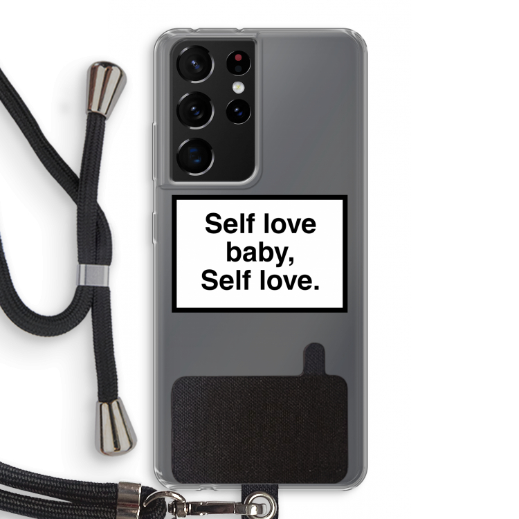 Self love: Samsung Galaxy S21 Ultra Transparant Hoesje met koord