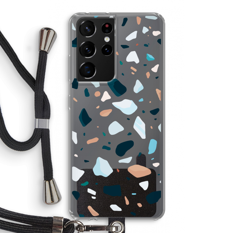 Terrazzo N°13: Samsung Galaxy S21 Ultra Transparant Hoesje met koord