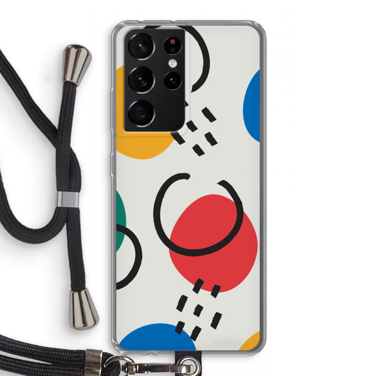 Illustratieve pop 3: Samsung Galaxy S21 Ultra Transparant Hoesje met koord