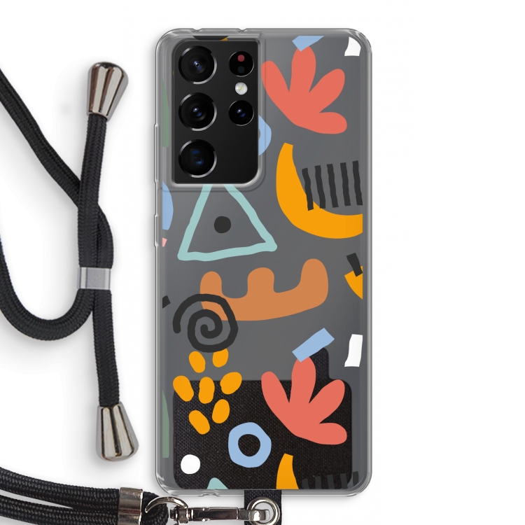 Abstract: Samsung Galaxy S21 Ultra Transparant Hoesje met koord