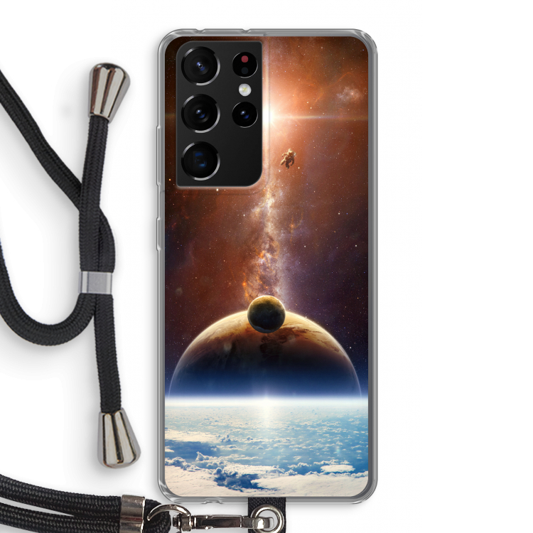 Omicron 2019: Samsung Galaxy S21 Ultra Transparant Hoesje met koord