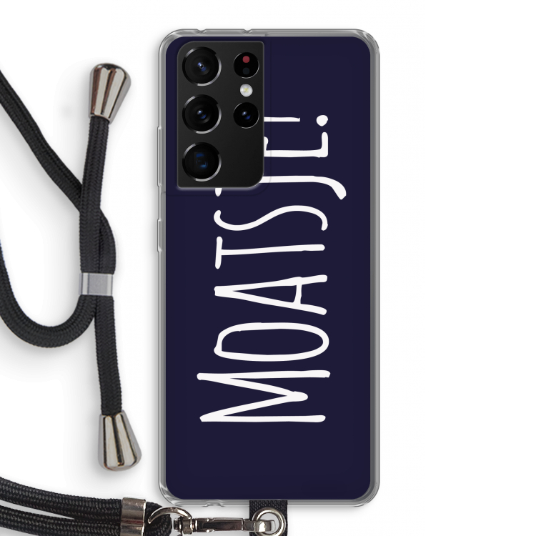 Moatsje!: Samsung Galaxy S21 Ultra Transparant Hoesje met koord
