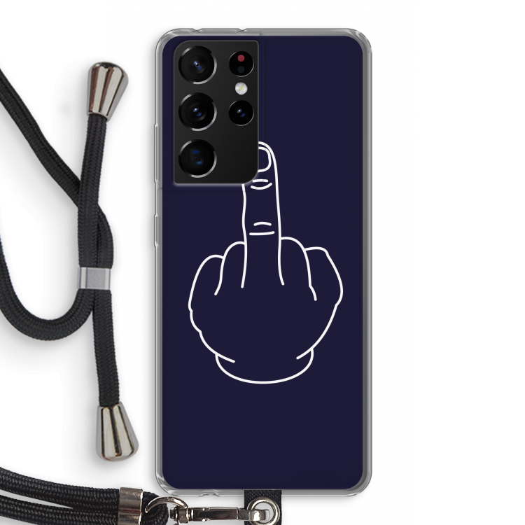 F**k U: Samsung Galaxy S21 Ultra Transparant Hoesje met koord