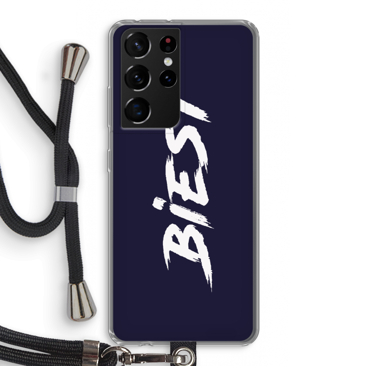 Biest: Samsung Galaxy S21 Ultra Transparant Hoesje met koord