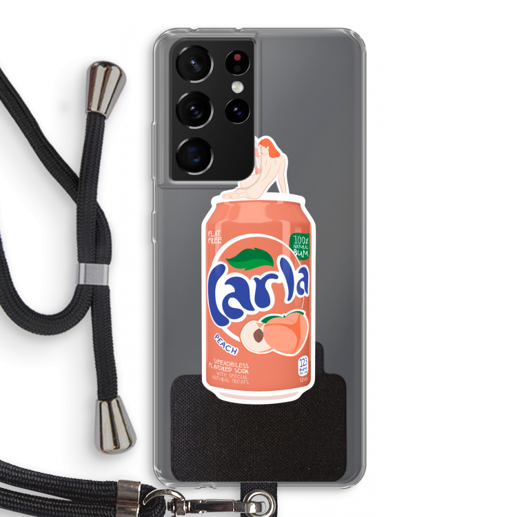 S(peach)less: Samsung Galaxy S21 Ultra Transparant Hoesje met koord