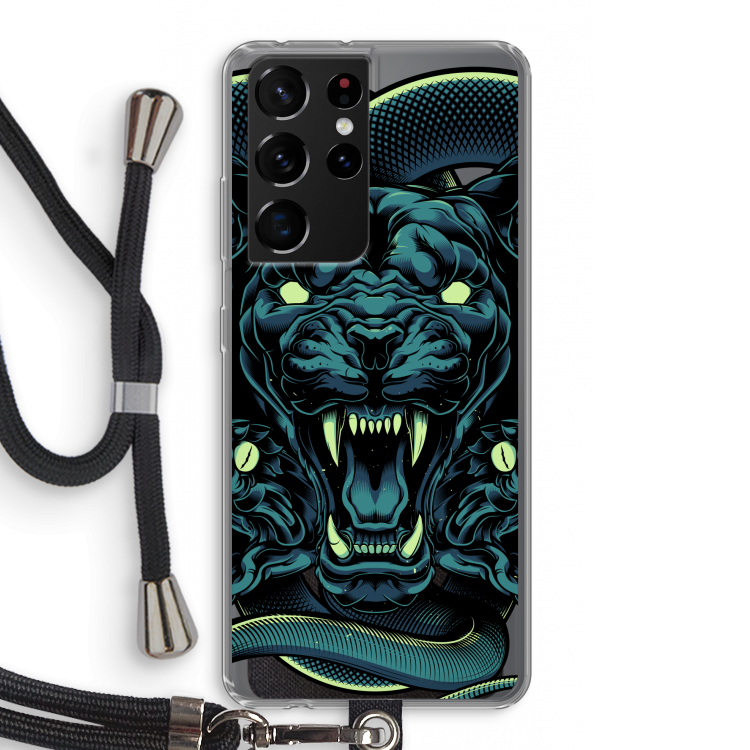 Cougar and Vipers: Samsung Galaxy S21 Ultra Transparant Hoesje met koord