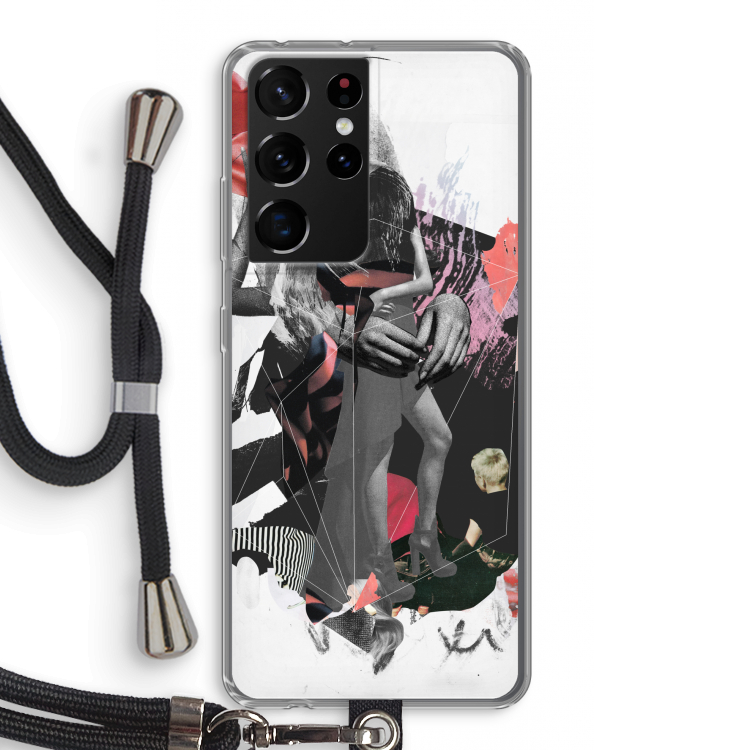 Dissimulation du réel: Samsung Galaxy S21 Ultra Transparant Hoesje met koord