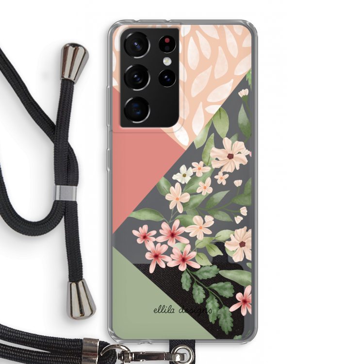 Sweet heaven geometrics: Samsung Galaxy S21 Ultra Transparant Hoesje met koord