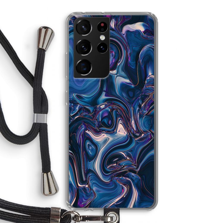 Mirrored Mirage: Samsung Galaxy S21 Ultra Transparant Hoesje met koord