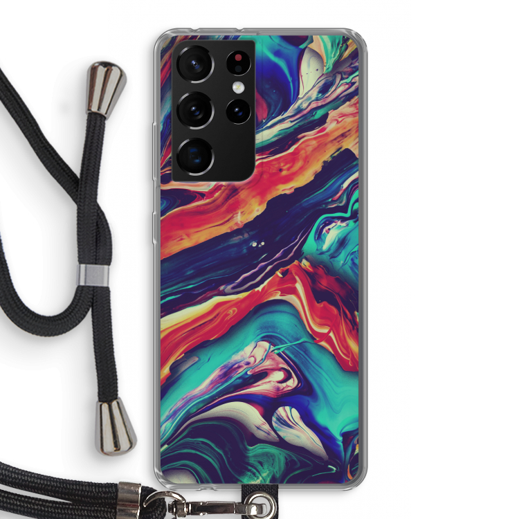 Chameleon Sun: Samsung Galaxy S21 Ultra Transparant Hoesje met koord