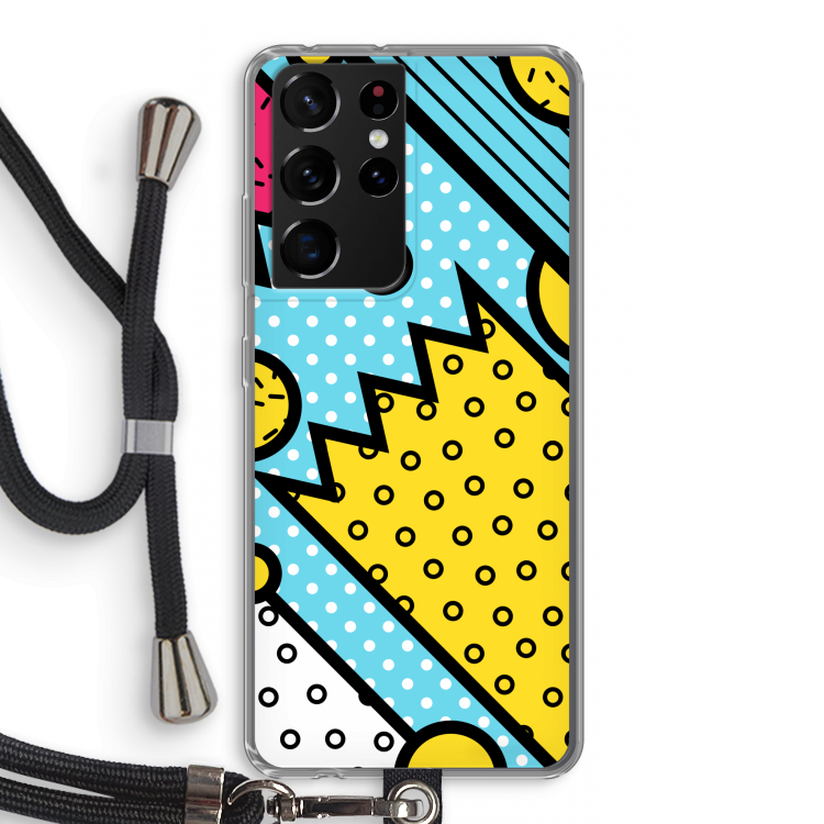 Pop Art #1: Samsung Galaxy S21 Ultra Transparant Hoesje met koord