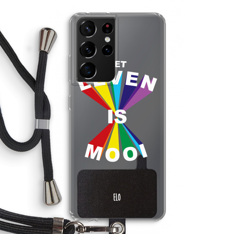 Het Leven Is Mooi: Samsung Galaxy S21 Ultra Transparant Hoesje met koord