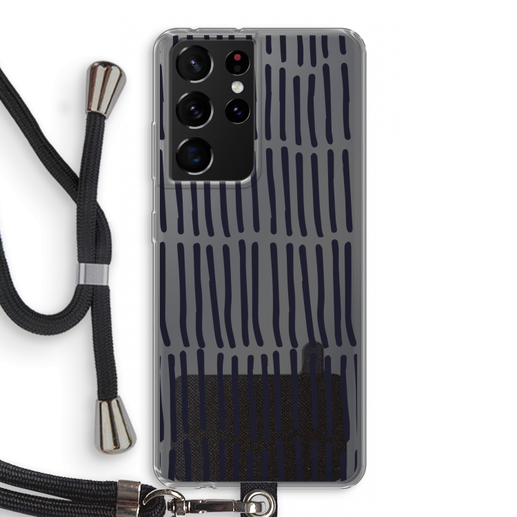 Moroccan stripes: Samsung Galaxy S21 Ultra Transparant Hoesje met koord