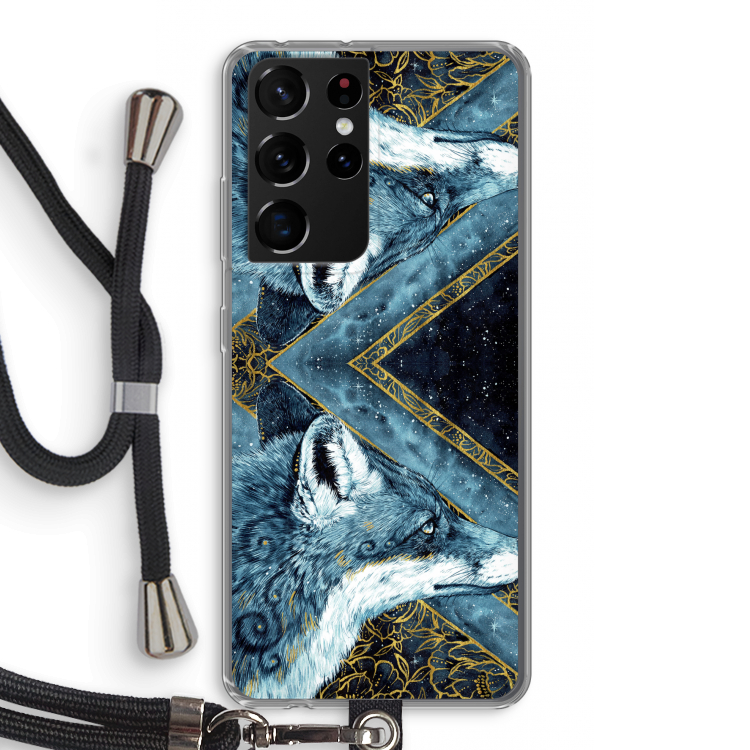 Golden Fox: Samsung Galaxy S21 Ultra Transparant Hoesje met koord