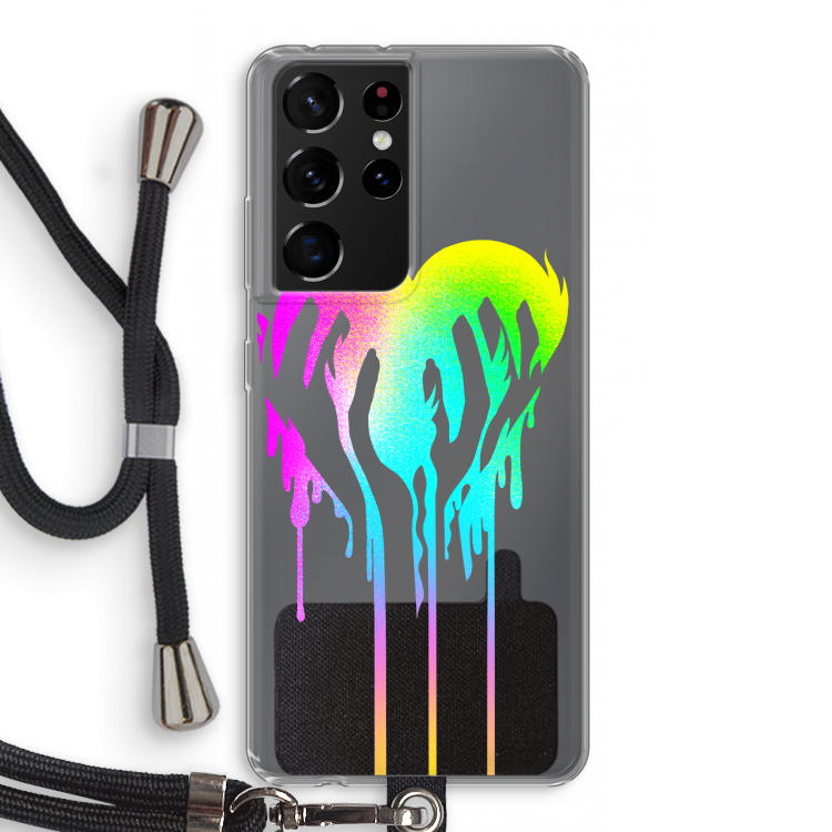 Hold My Heart: Samsung Galaxy S21 Ultra Transparant Hoesje met koord