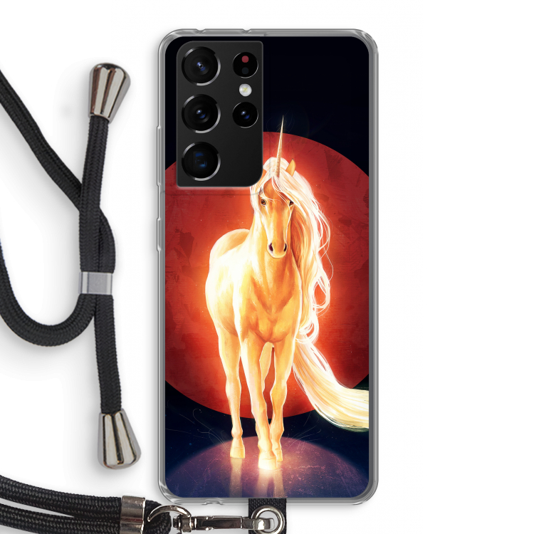 Last Unicorn: Samsung Galaxy S21 Ultra Transparant Hoesje met koord