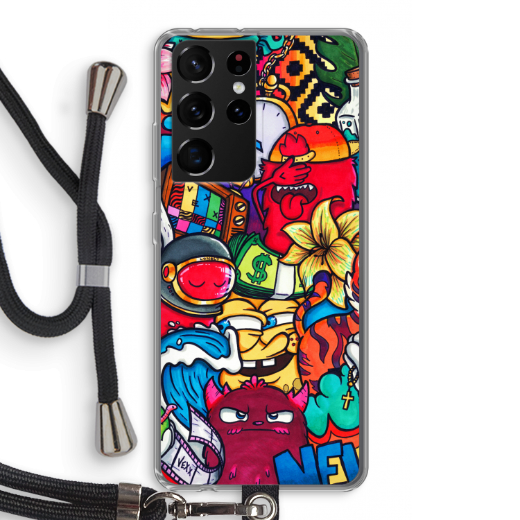 No Rules: Samsung Galaxy S21 Ultra Transparant Hoesje met koord
