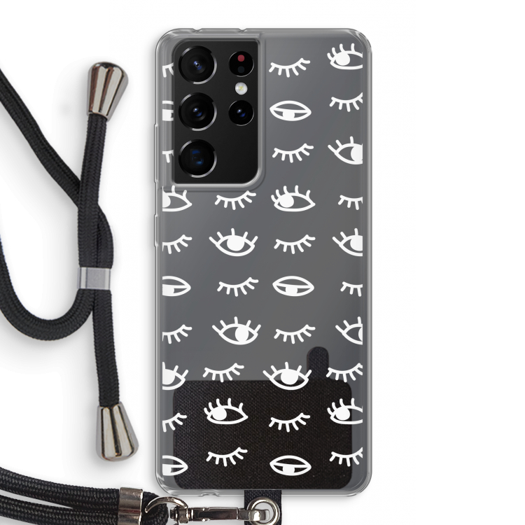 Eye pattern #3: Samsung Galaxy S21 Ultra Transparant Hoesje met koord