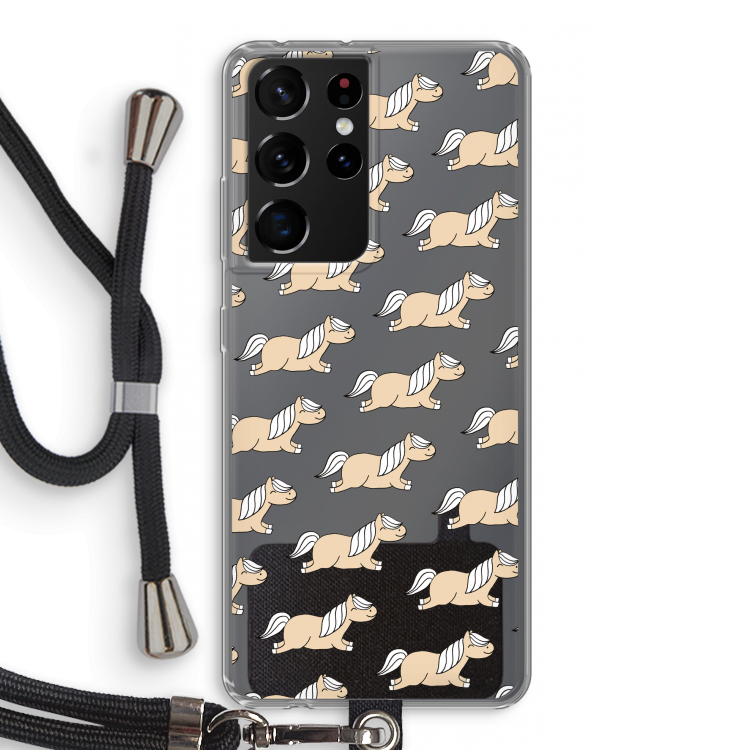 Ponys: Samsung Galaxy S21 Ultra Transparant Hoesje met koord