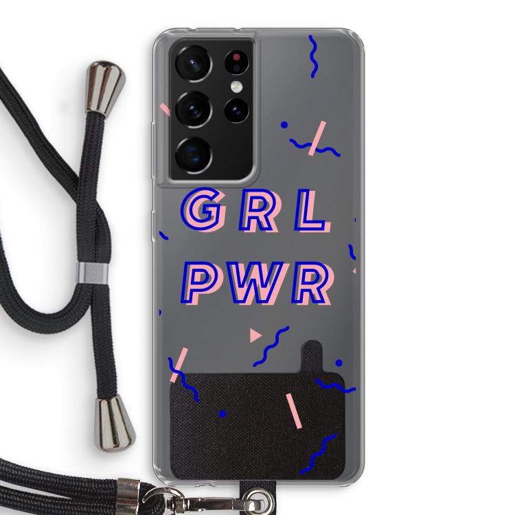 GRL PWR: Samsung Galaxy S21 Ultra Transparant Hoesje met koord