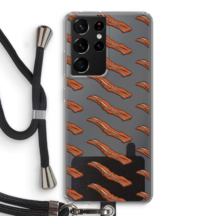 Bacon to my eggs #2: Samsung Galaxy S21 Ultra Transparant Hoesje met koord