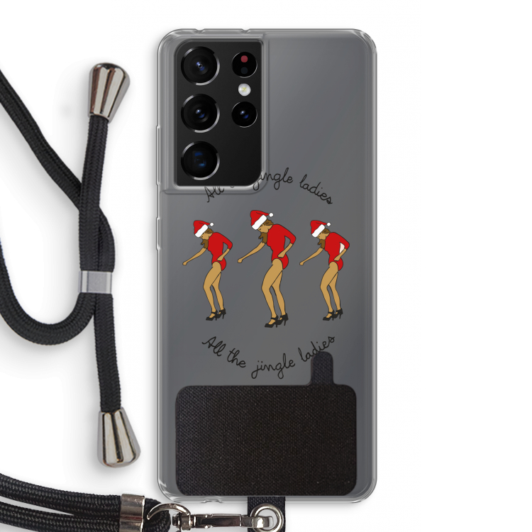 Jingle Ladies: Samsung Galaxy S21 Ultra Transparant Hoesje met koord