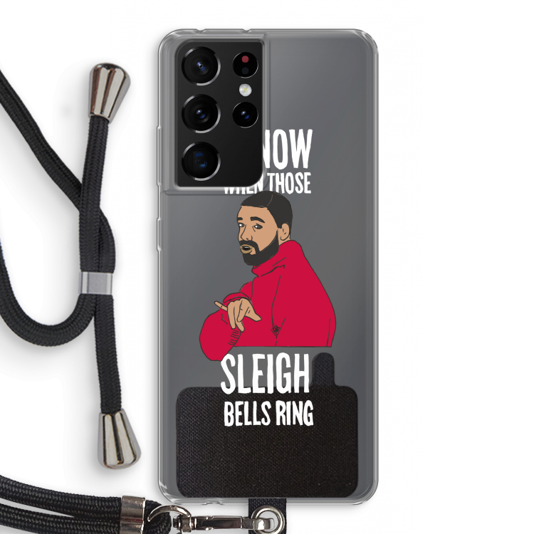 Sleigh Bells Ring: Samsung Galaxy S21 Ultra Transparant Hoesje met koord