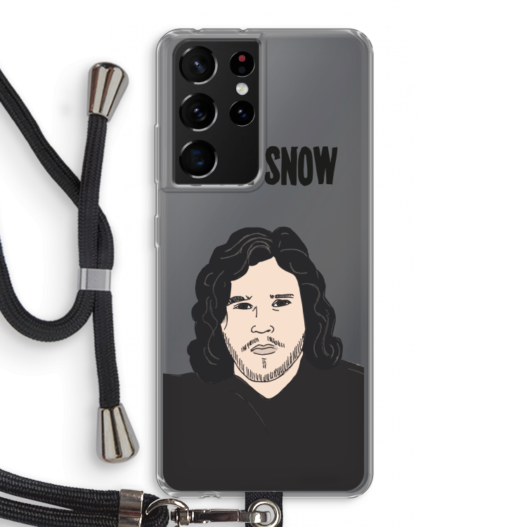 Let It Snow: Samsung Galaxy S21 Ultra Transparant Hoesje met koord