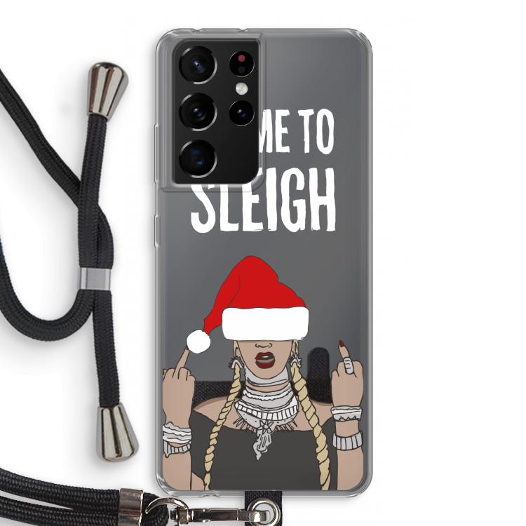 Came To Sleigh: Samsung Galaxy S21 Ultra Transparant Hoesje met koord