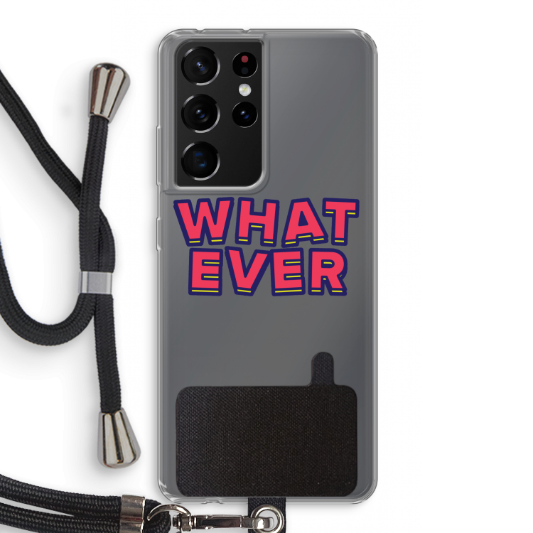 Whatever: Samsung Galaxy S21 Ultra Transparant Hoesje met koord