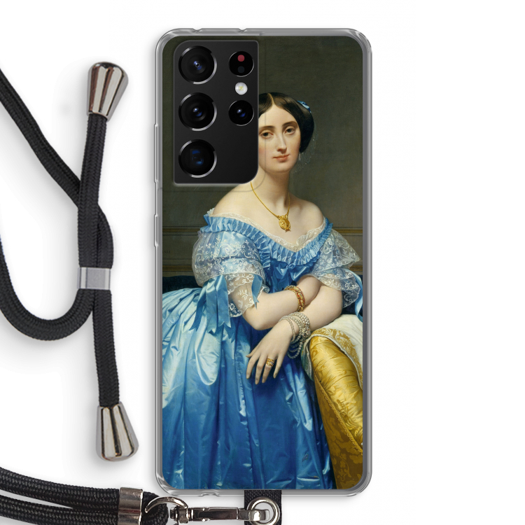 Eleonore: Samsung Galaxy S21 Ultra Transparant Hoesje met koord