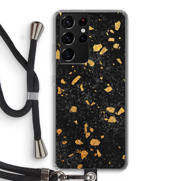 Terrazzo N°7: Samsung Galaxy S21 Ultra Transparant Hoesje met koord