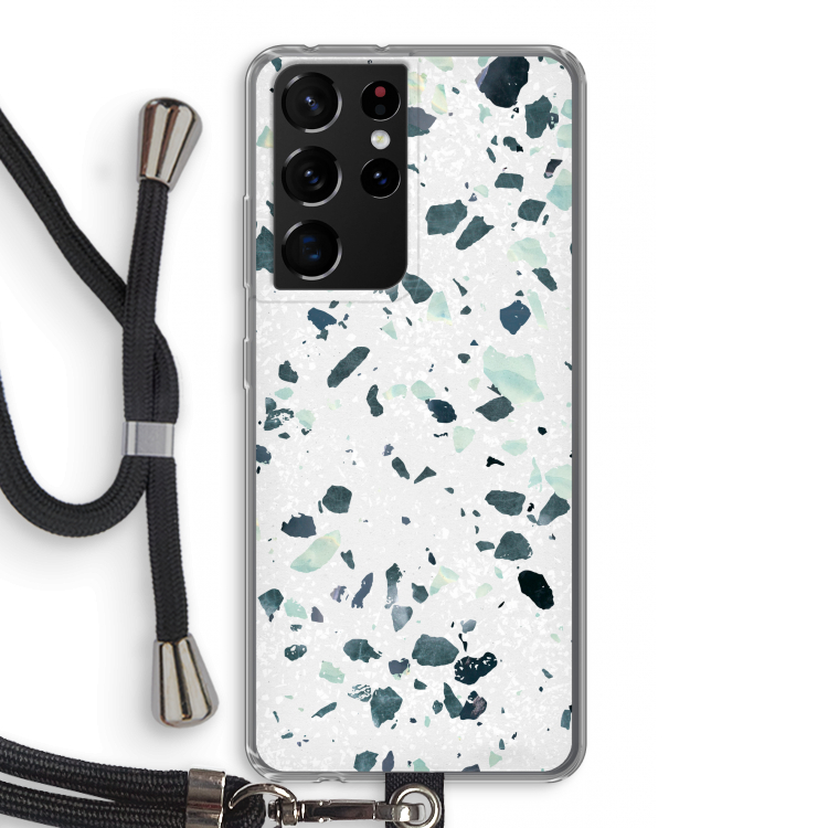 Terrazzo N°2: Samsung Galaxy S21 Ultra Transparant Hoesje met koord