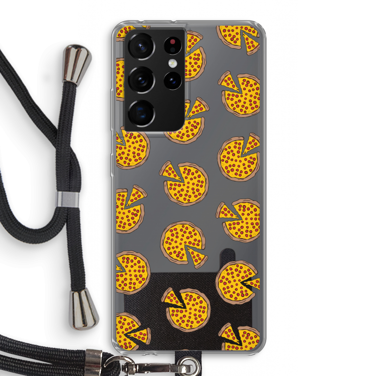You Had Me At Pizza: Samsung Galaxy S21 Ultra Transparant Hoesje met koord