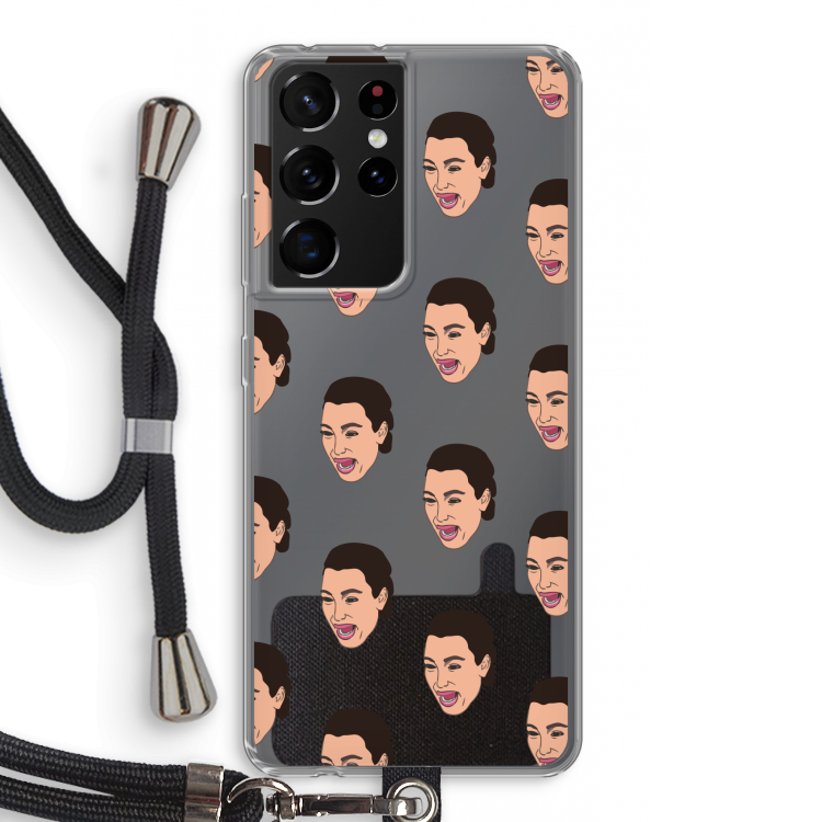 Ugly Cry Call: Samsung Galaxy S21 Ultra Transparant Hoesje met koord