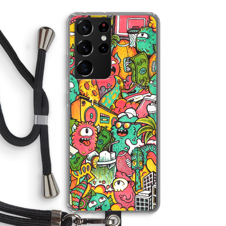 Vexx City: Samsung Galaxy S21 Ultra Transparant Hoesje met koord