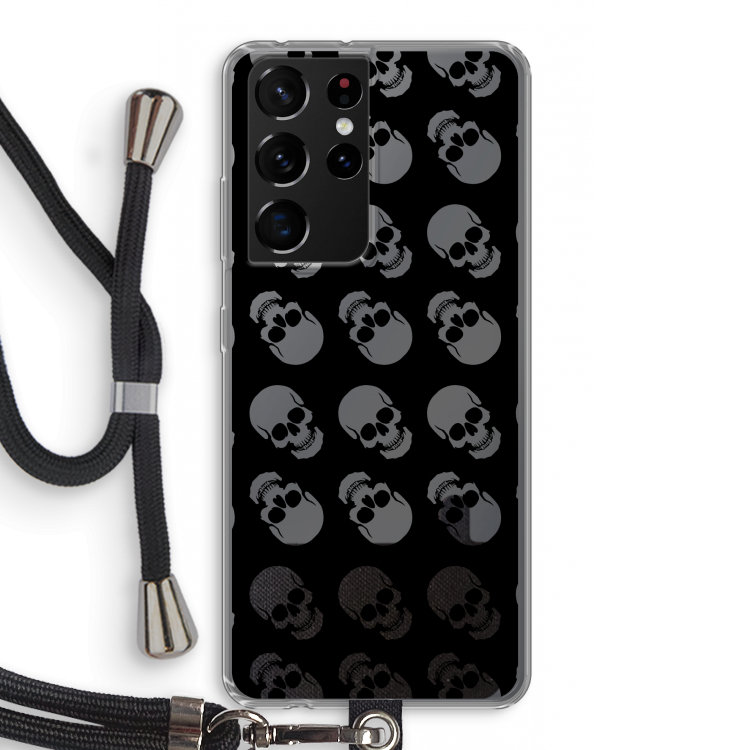 Musketon Skulls: Samsung Galaxy S21 Ultra Transparant Hoesje met koord