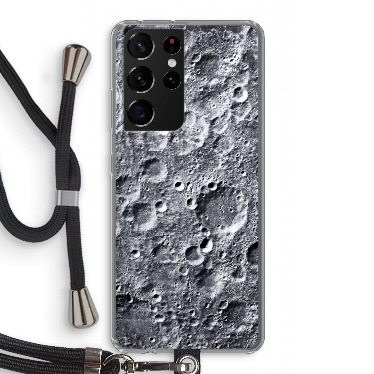 Maanlandschap: Samsung Galaxy S21 Ultra Transparant Hoesje met koord