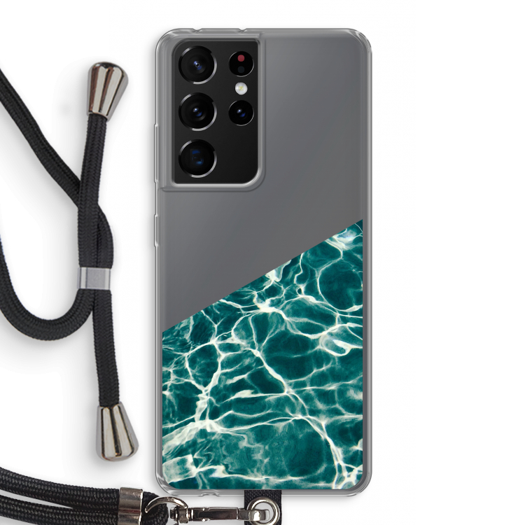 Weerkaatsing water: Samsung Galaxy S21 Ultra Transparant Hoesje met koord