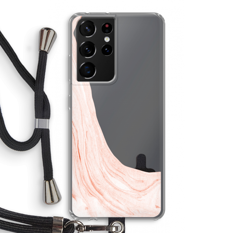Peach bath: Samsung Galaxy S21 Ultra Transparant Hoesje met koord