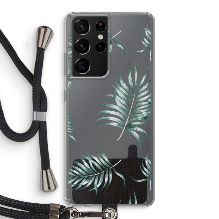 Simple leaves: Samsung Galaxy S21 Ultra Transparant Hoesje met koord
