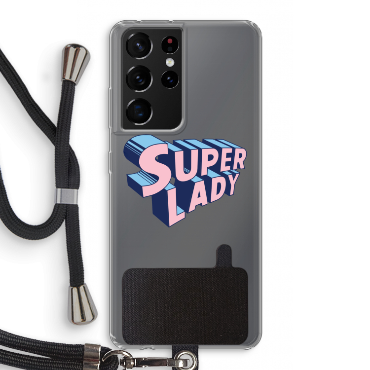Superlady: Samsung Galaxy S21 Ultra Transparant Hoesje met koord