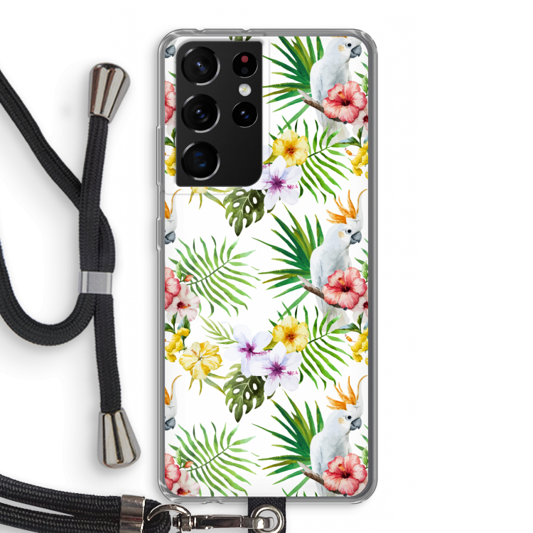 Gele kuif: Samsung Galaxy S21 Ultra Transparant Hoesje met koord